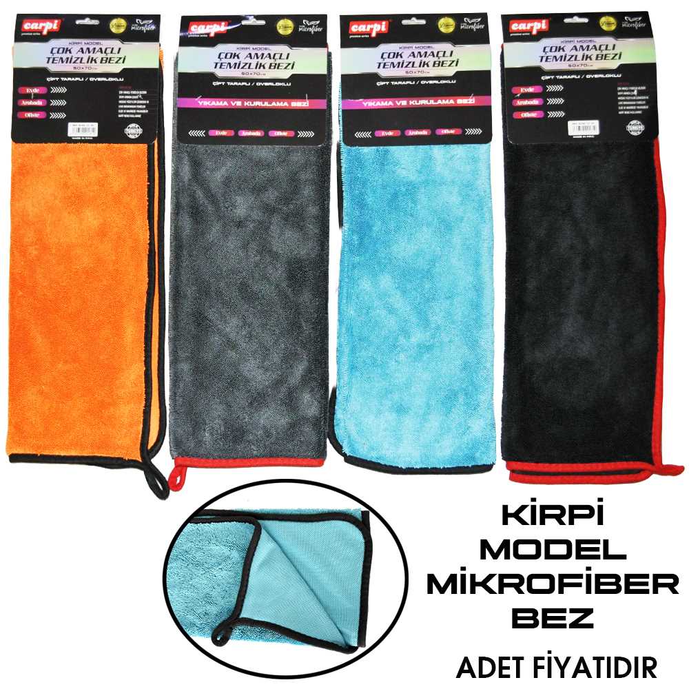 MiCROFiBER KiRPi TEMiZLiK BEZi 50CMx70CM ÇiFT YÖNLÜ 1